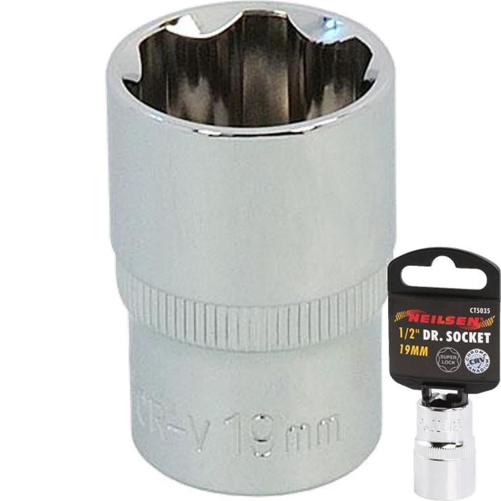 Neilsen 1/2″ Drive Standard Shallow Square Metric Single Socket 19mm