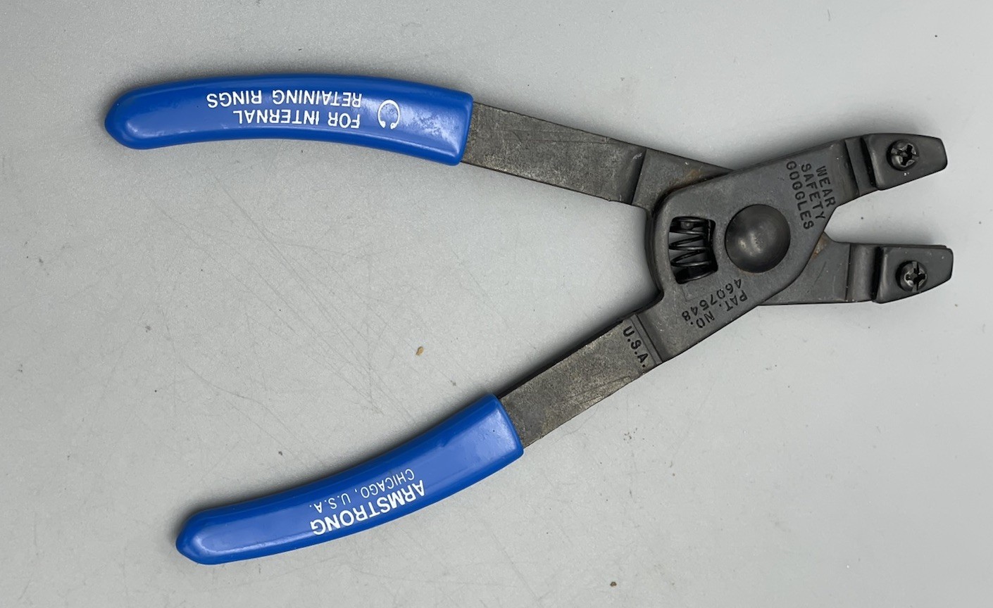 Armstrong No. 68-067 Blue Point Retaining Ring Pliers Set 6 inches USA Made