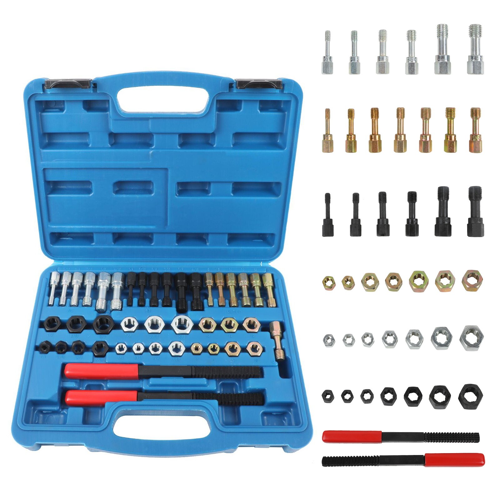 42 Pieces Thread Repair Chaser Tool Kit UNC UNF Metric Rethread Restore Set