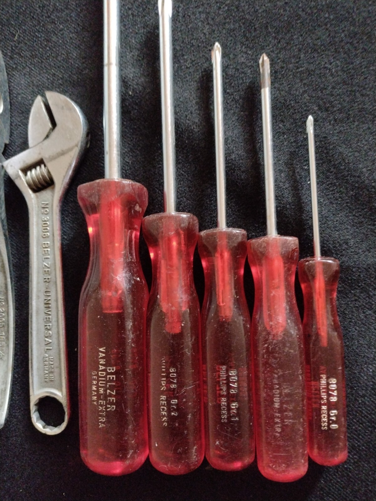 BELZER 8078(GR.3, GR.2, GR.1, GR.0) PHILLIPS SCREWDRIVERS & WRENCH 6″ & Pliers