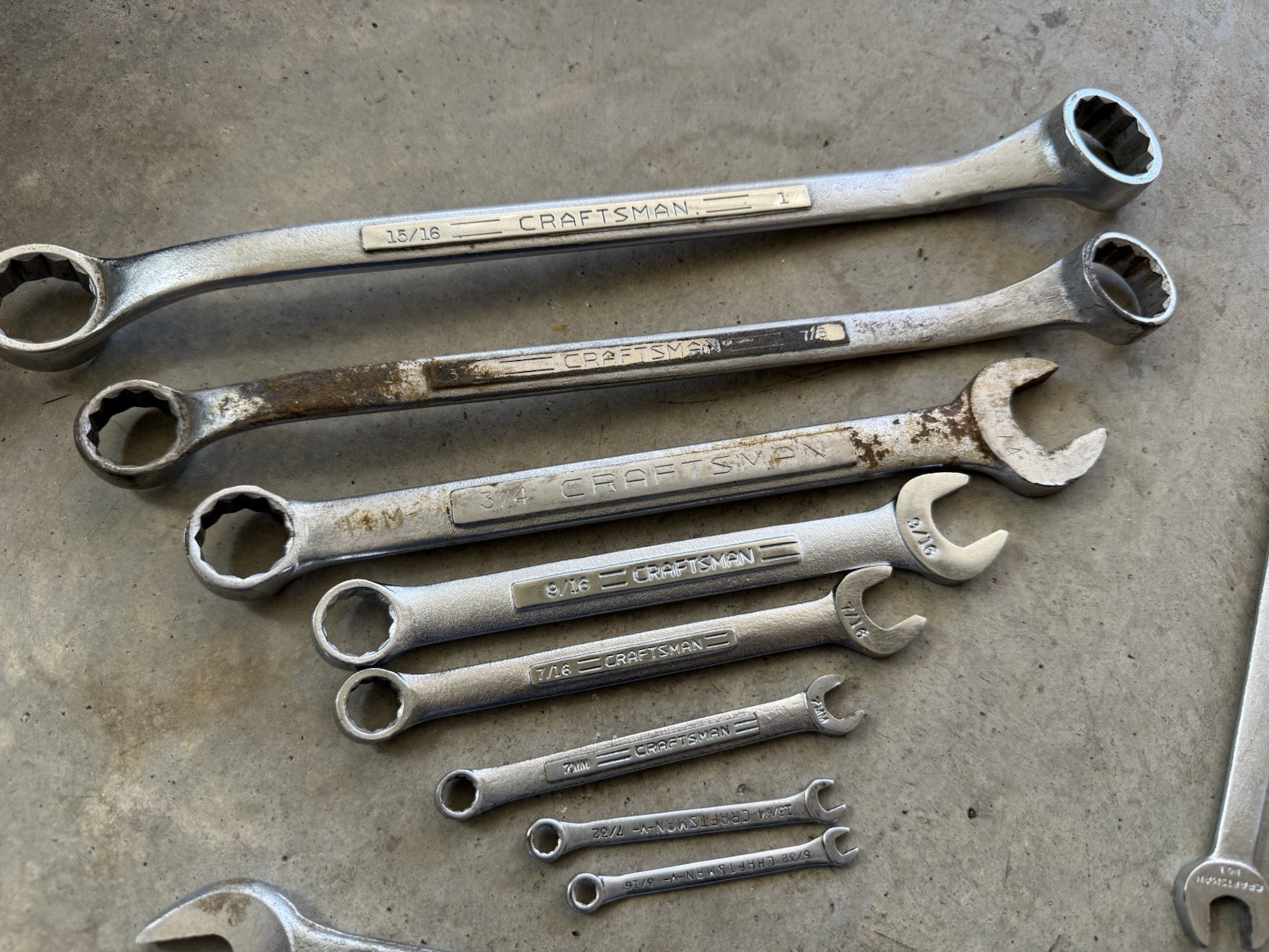 23 Piece Lot of Craftsman (& Sears) Wrenches – Combination – Various Sizes/Used