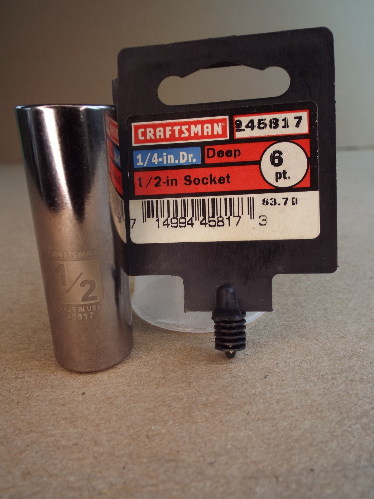 VTG NOS New Other Craftsman 1/2″ USA Laser Deep Socket 1/4″ Dr 6 Pt Nice! (Read)