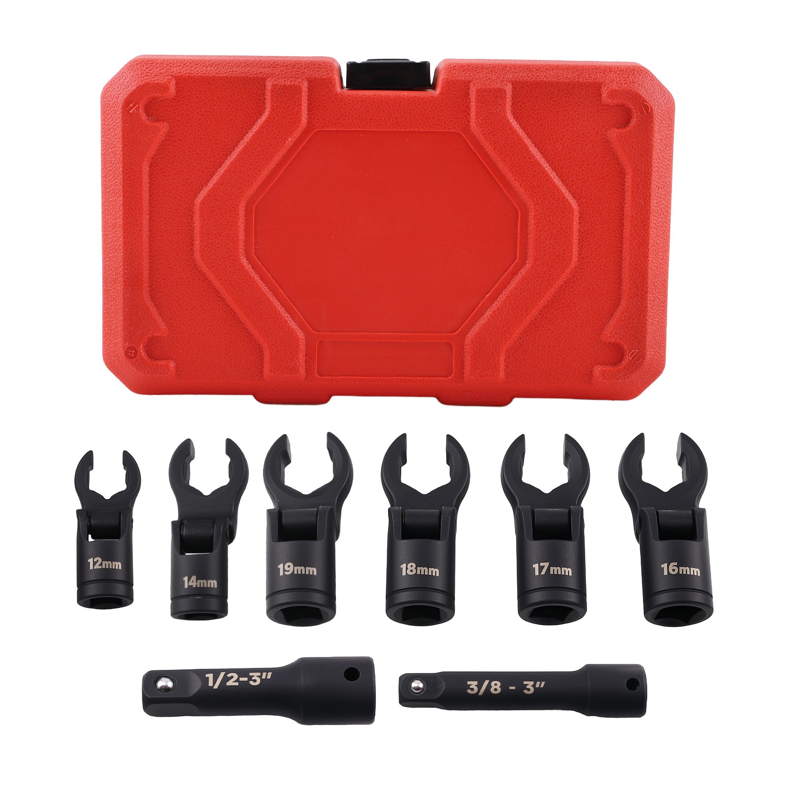 Professional Line Wrench Set 12-19mm Crowfoot for Brake Fuel System Service Tool