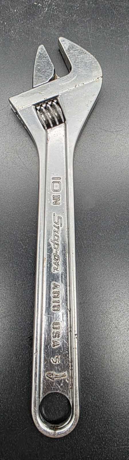 Snap-on A10 10″ Adjustable Wrench USA Chrome Crescent Style Vintage Mechanic…