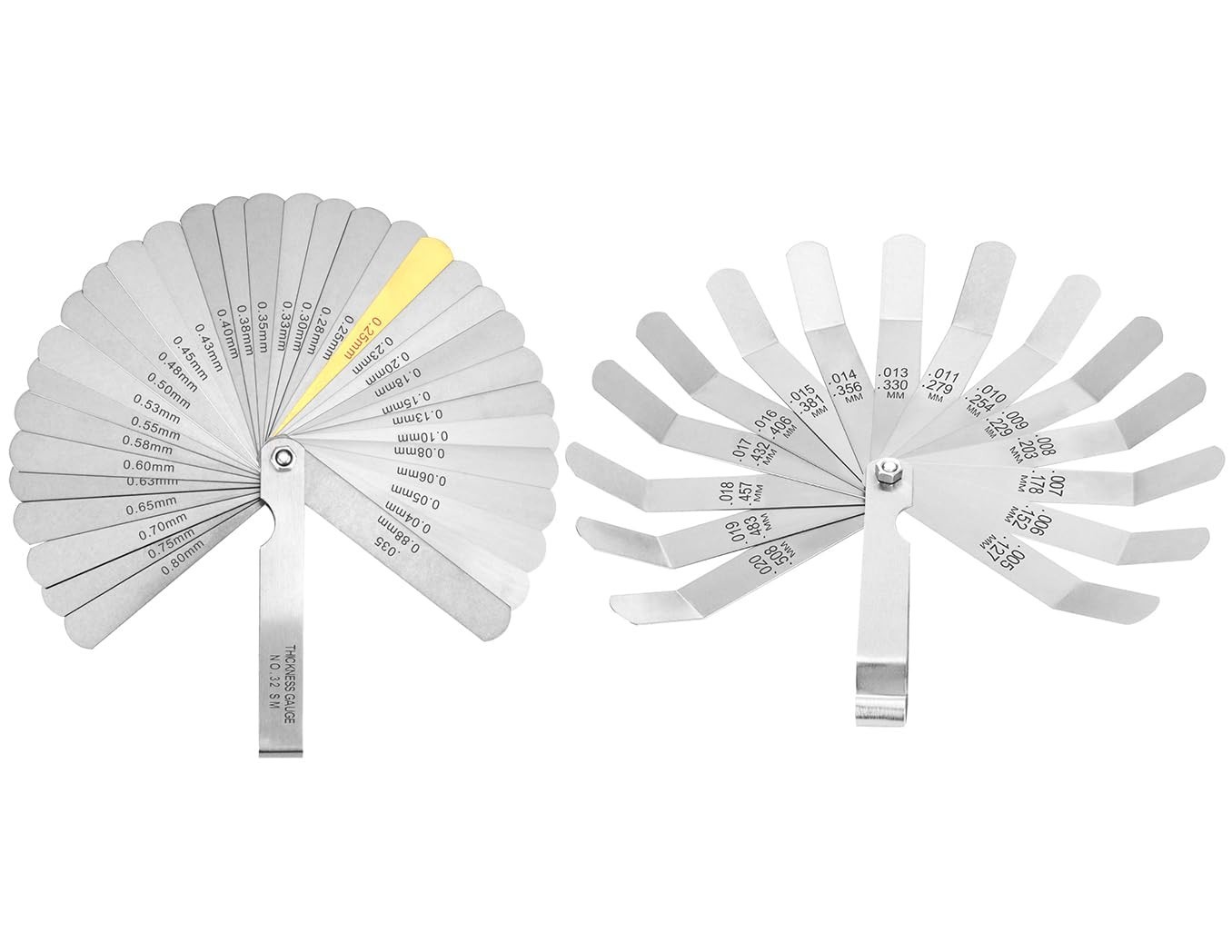 Durable 2-Piece Feeler Gauge Set – 32 Blades & 16 Offset Blades – High Precision