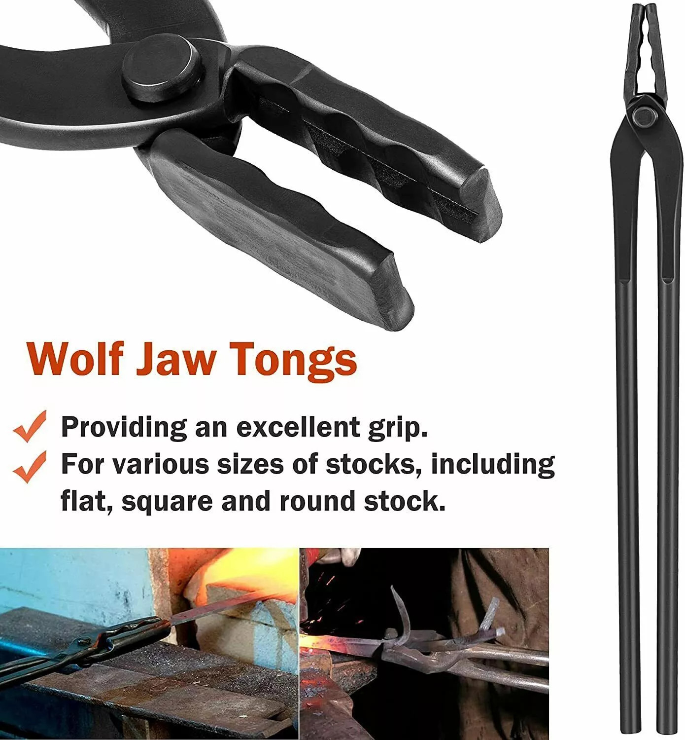Knife Making Tongs Blacksmith Bladesmith Tong Set Vise Anvil Forge Tools 5PCS