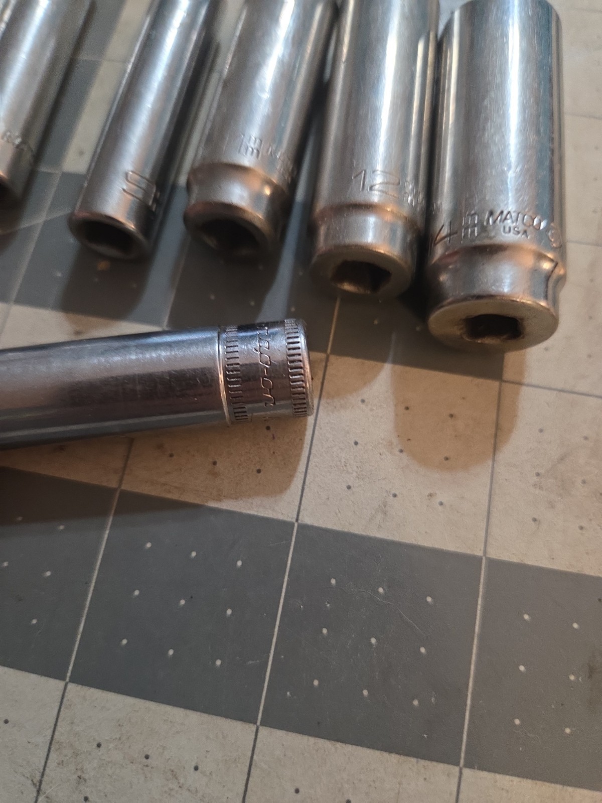 8 1/4 Drive 5 6PT Deep Sockets Matco & Snap On 5mm, 6mm, 8mm, 9mm, 10, 11,12,14