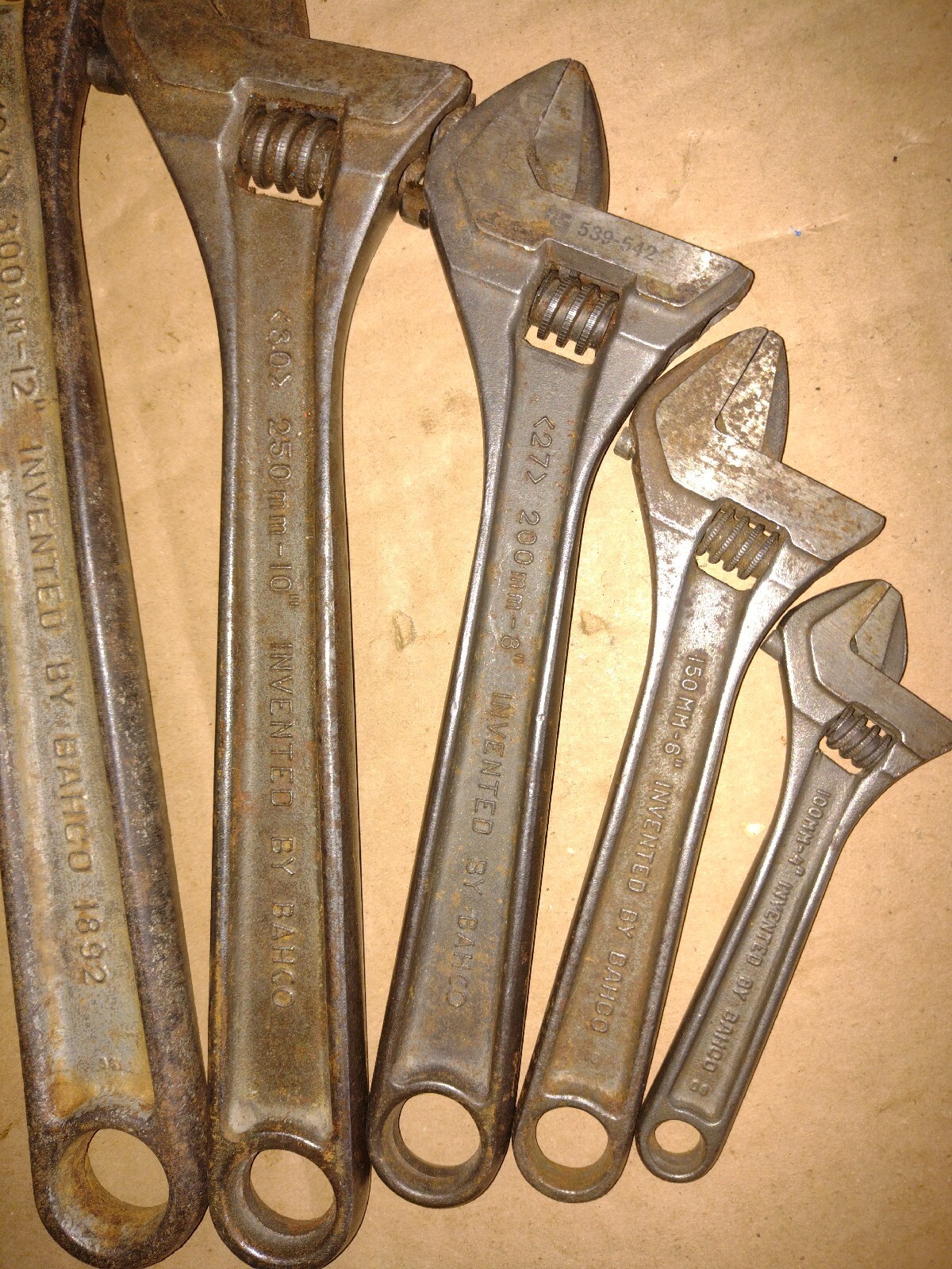 BAHCO ergo ADJUSTABLE WRENCHES-SIZES;12″ &10″ & 8″ & 6″ & 4″ MADE IN SWEDEN