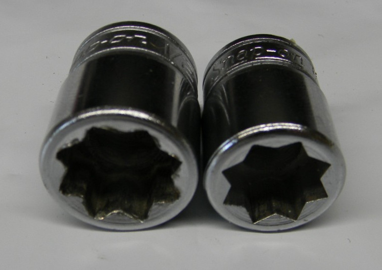 SNAP-ON 3/8″ DRIVE 2PC SAE 8PT DOUBLE SQUARE SOCKETS 7/16″ #F314 AND 1/2″ #F316