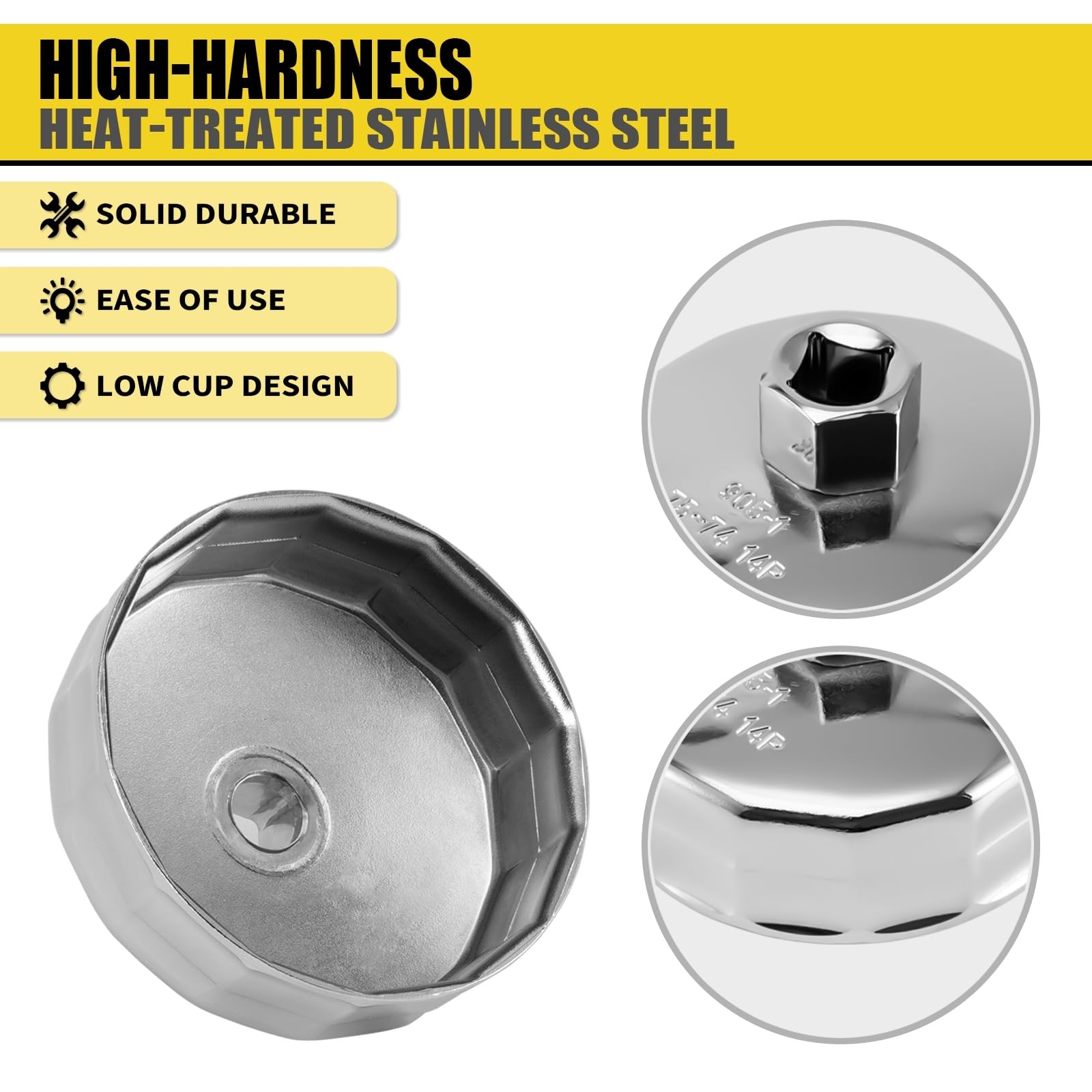 31PCS Oil Filter Wrench Set, Stainless Steel Oil Filter Cap Socket, 1/2 Drive…