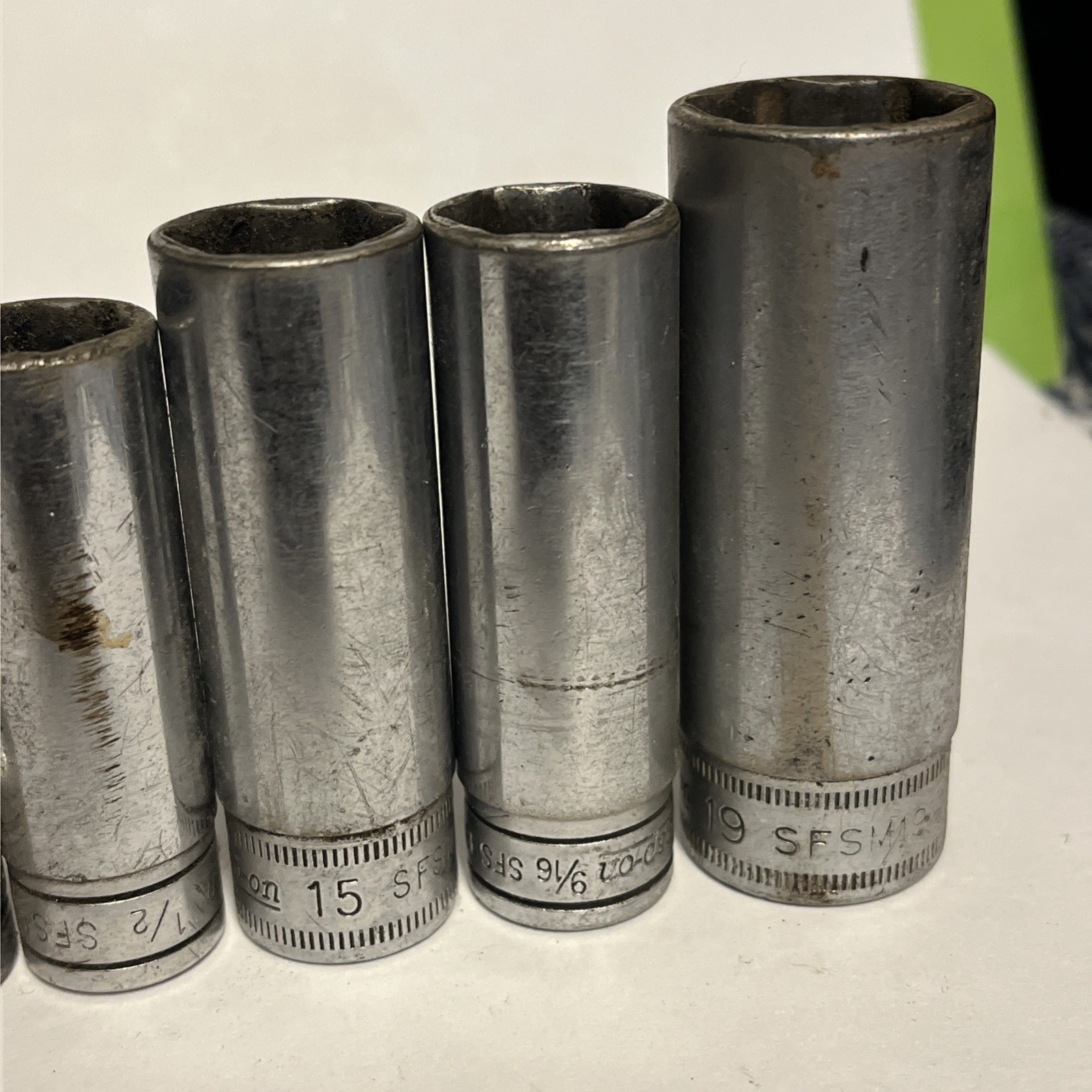 Snap On Deep Well 3/8 Sockets Sfsm19 SFs 181 Sfsm15 Sfs161 FX2 Sockets Extension