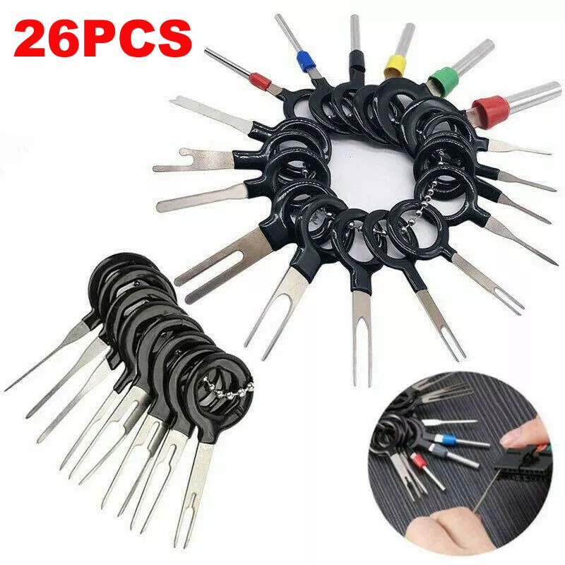 26Pcs Wire Connector Terminal Pin Release Key Extractor Tools Electrical Removal