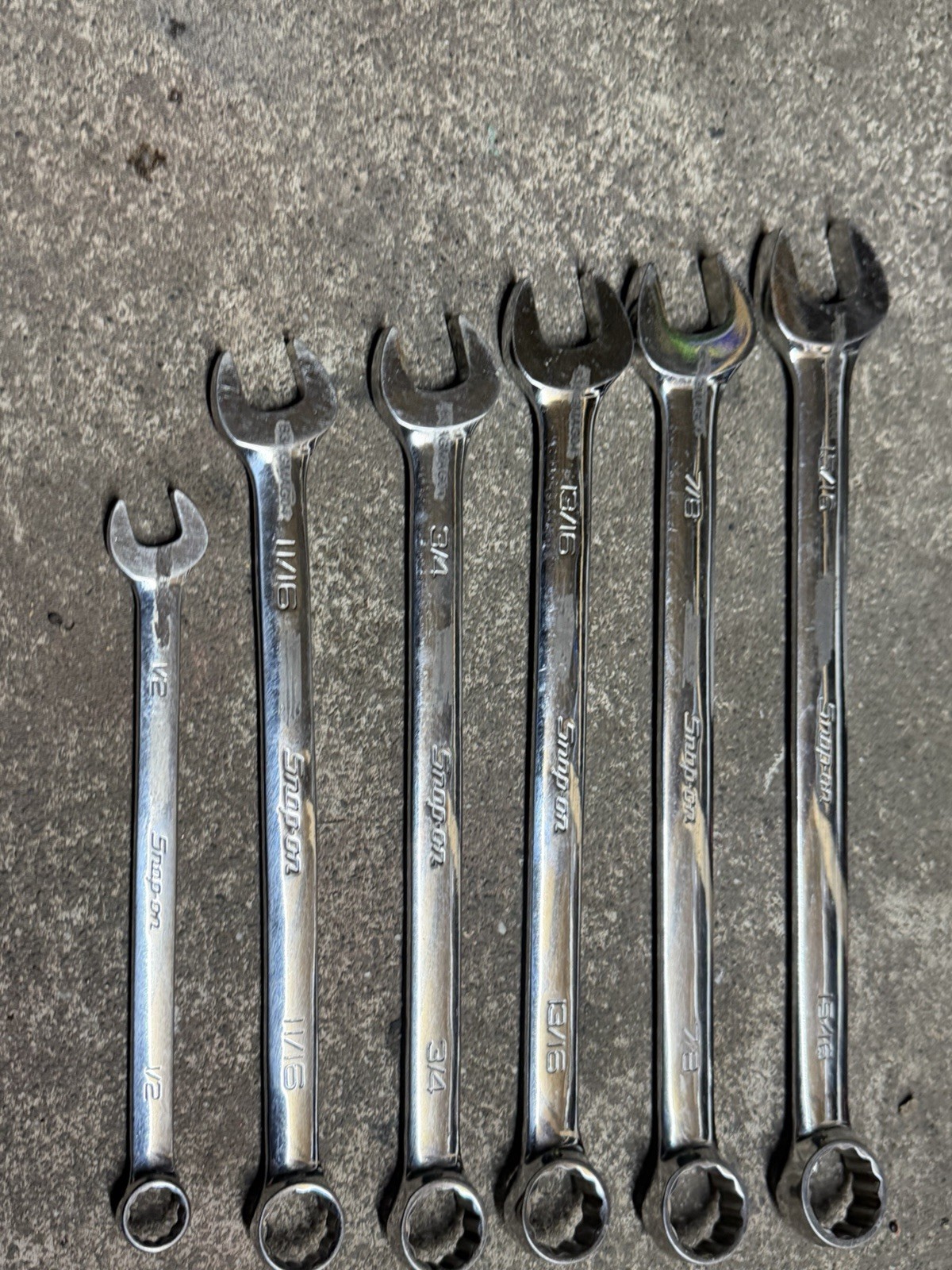Snap On 5ps Tools Set OEX30B 15/16/7/8/13/16/3/4/11/16/1/2” Wrench USA
