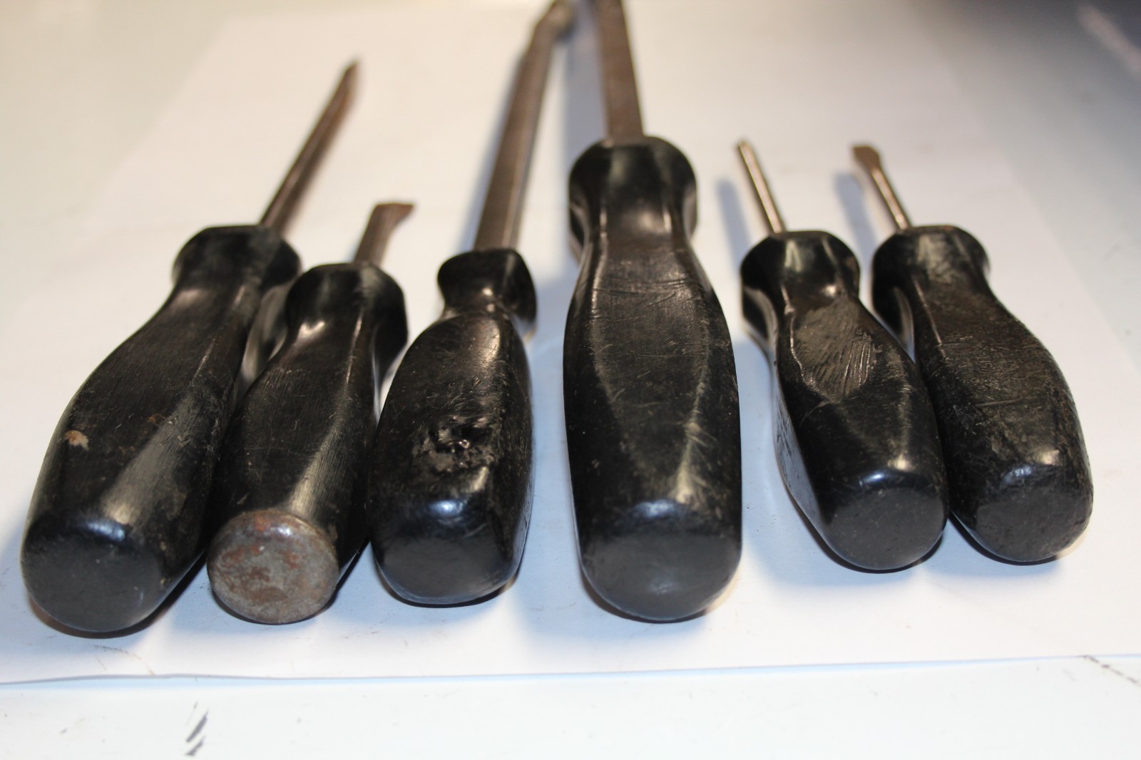 Snap-On TOOLS 6 Piece Combination Black Hard Handle PRYBAR / Screwdriver LOT USA