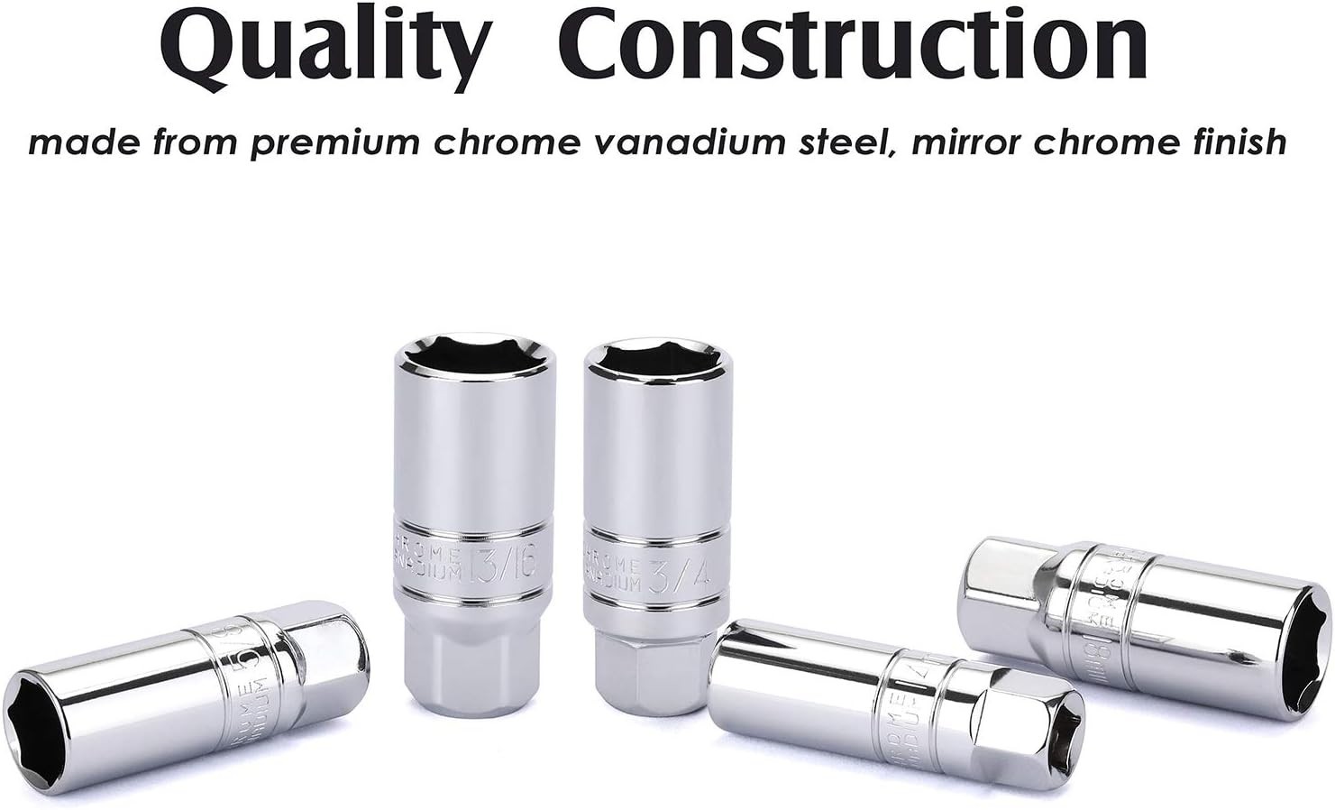 Mirror Finish 3/8-Inch Drive Spark Plug Socket Set – SAE & Metric Compatibility
