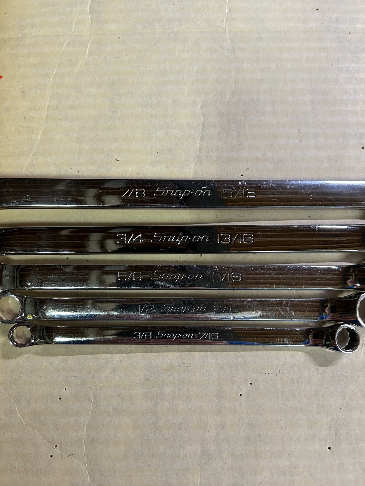 Snap On 5pc 12-Point SAE Box End 10 degree offset wrench set