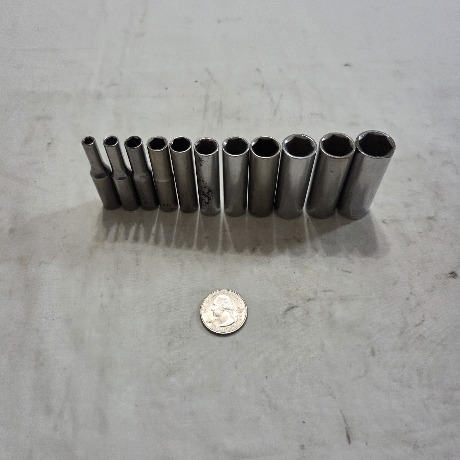 Craftsman 11pc Metric 4mm-14mm 6Pt Deep Socket Set 1/4″ Drive G Series – USA