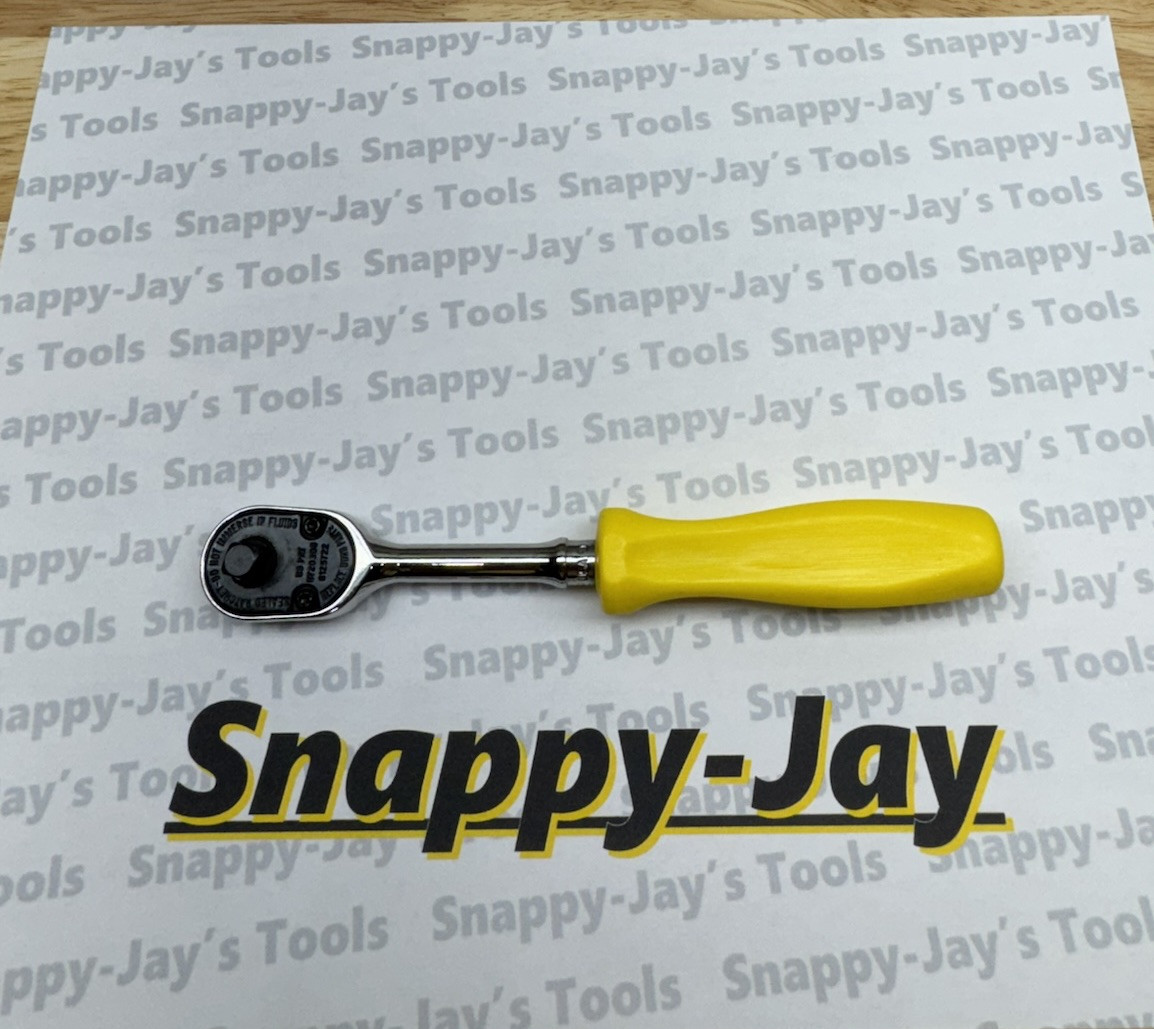 Snap-on Tools NEW CLASSIC YELLOW 1/4″ Drive Hard Grip Long Fixed Ratchet THLD72Y
