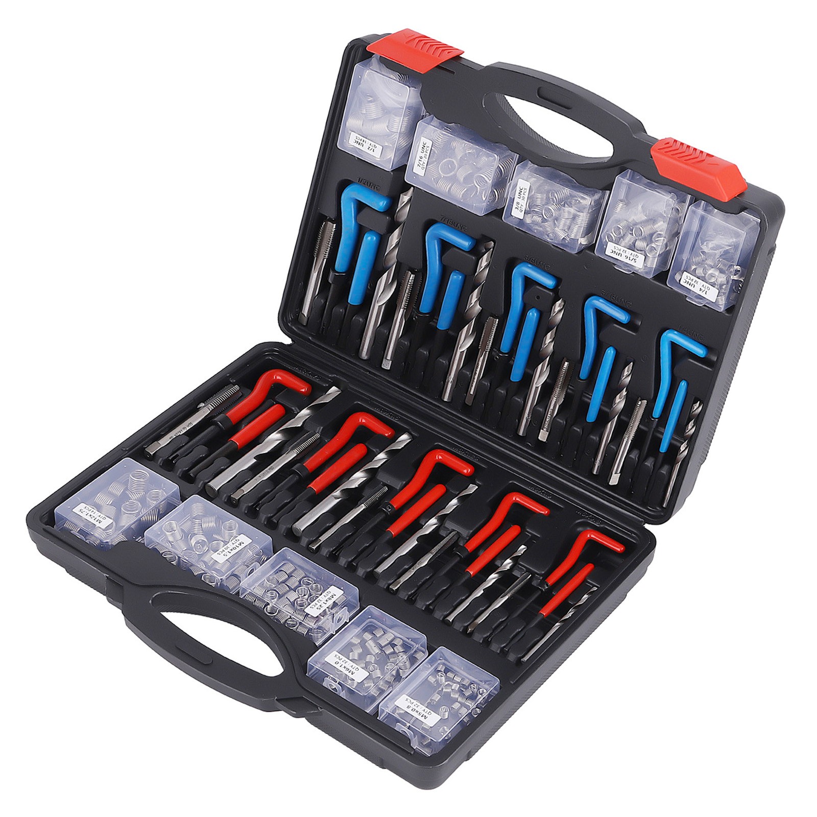 Thread Repair Kit SAE and Metric Helicoil Repair Kit with HSS Drill Bits Inserts
