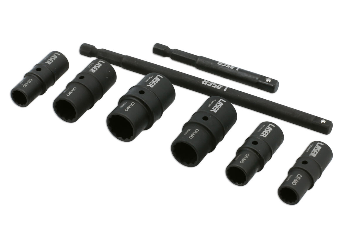 Laser Tools 8905 Double Ended (Flip) Socket Set Thin Wall 8pc 1/4″D