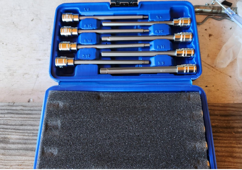 18piece 3/8 Inch Drive Extra Long Allen Hex Bit Socket Set Sae & Metric 1/83/8