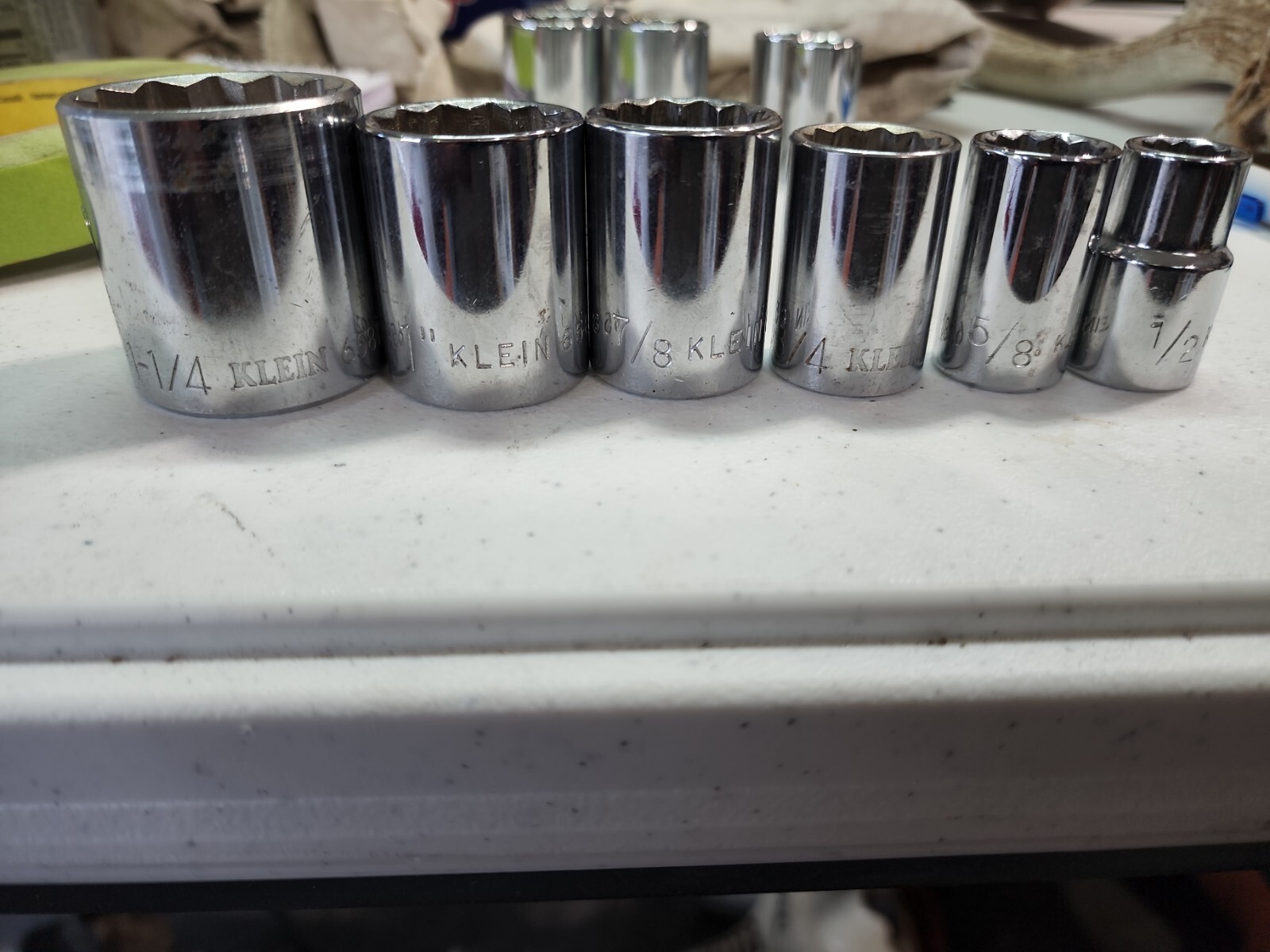 Klein 1/2″ Sockets 1 1/4, 1, 7/8, 3/4, 5/8, 1/2