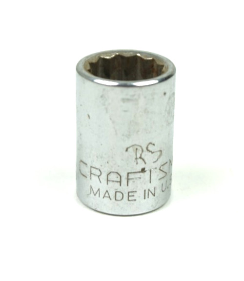 Craftsman -G- 7/16″ 12 Point Shallow Chrome Socket 3/8″ Drive 44332 USA