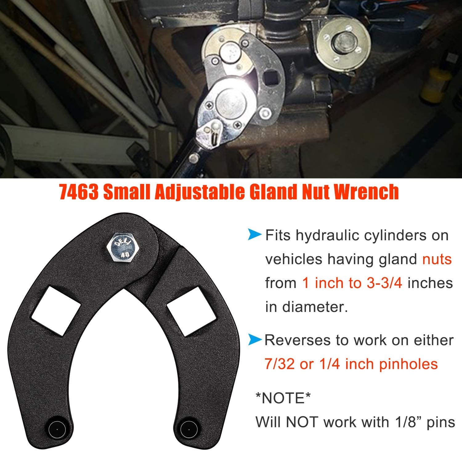 1266 7463 Gland Nut Wrench for Hydraulic Cylinders on Skid Steer Loaders 2pcs