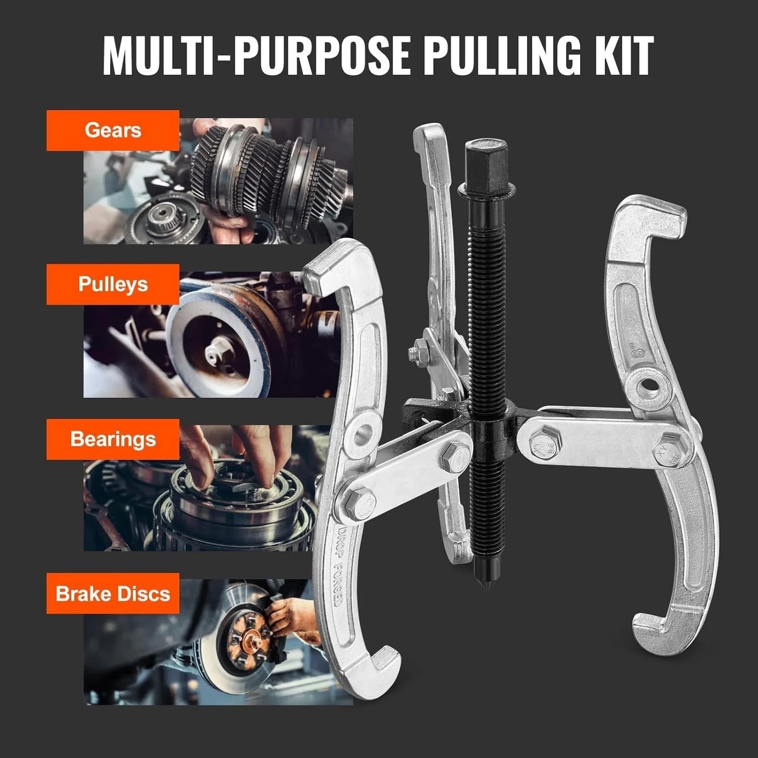 3″ 4″ 6″ 8″ Puller Kit, 3 Jaw Gear Bearing Flywheel Pulley Removal Tool, 2 or.–