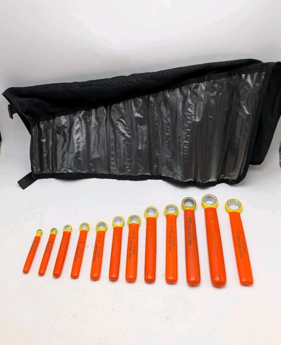 CIP USA 1000V Insulated Box End Wrench Set SAE 1/4″–1″ Electrician W/ Roll Up…