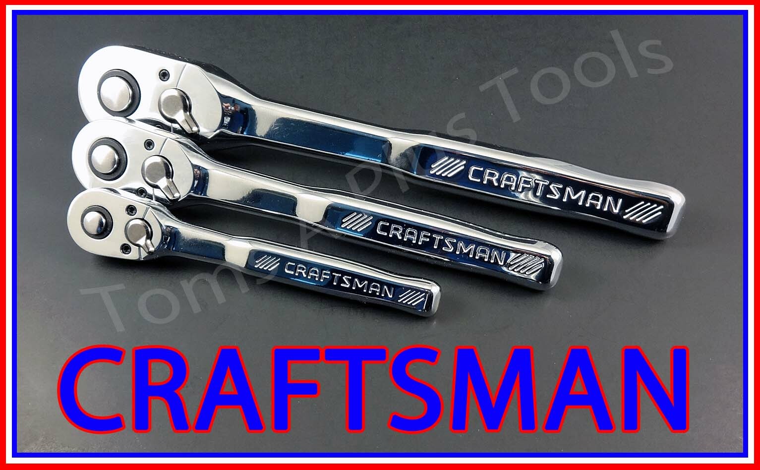 CRAFTSMAN TOOLS 3pc 1/4 3/8 1/2 FULL POLISH 72 Tooth Ratchet socket wrench set