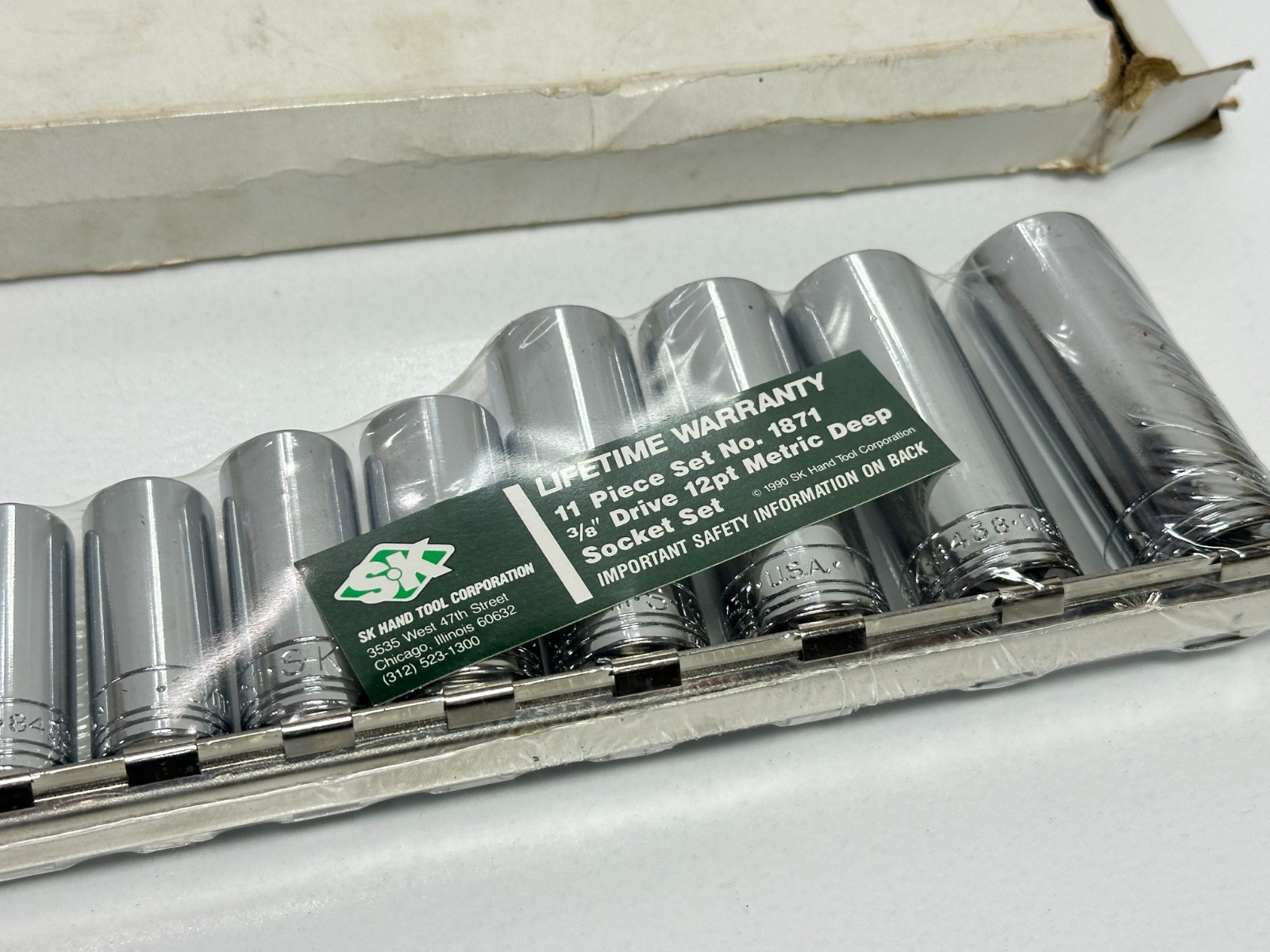 SK Tools USA 1871 11pc 3/8” Drive Metric 9mm-19mm Deep Chrome Socket – 12 Point