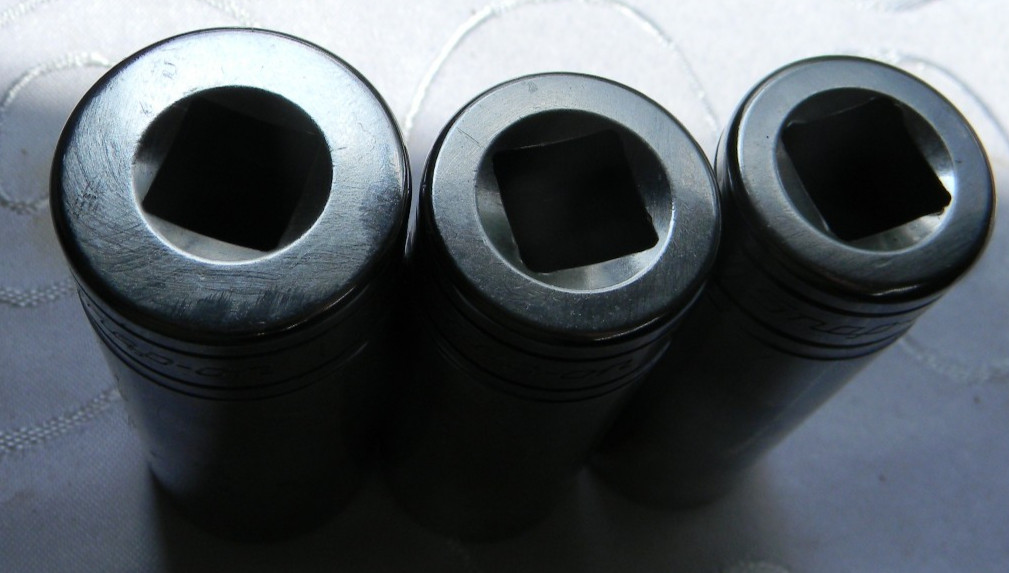 SNAP-ON 1/2″ DR 3PC SAE 12PT DEEP CHROME SOCKETS 13/16″ S261, 7/8″ S281, 1″ S321
