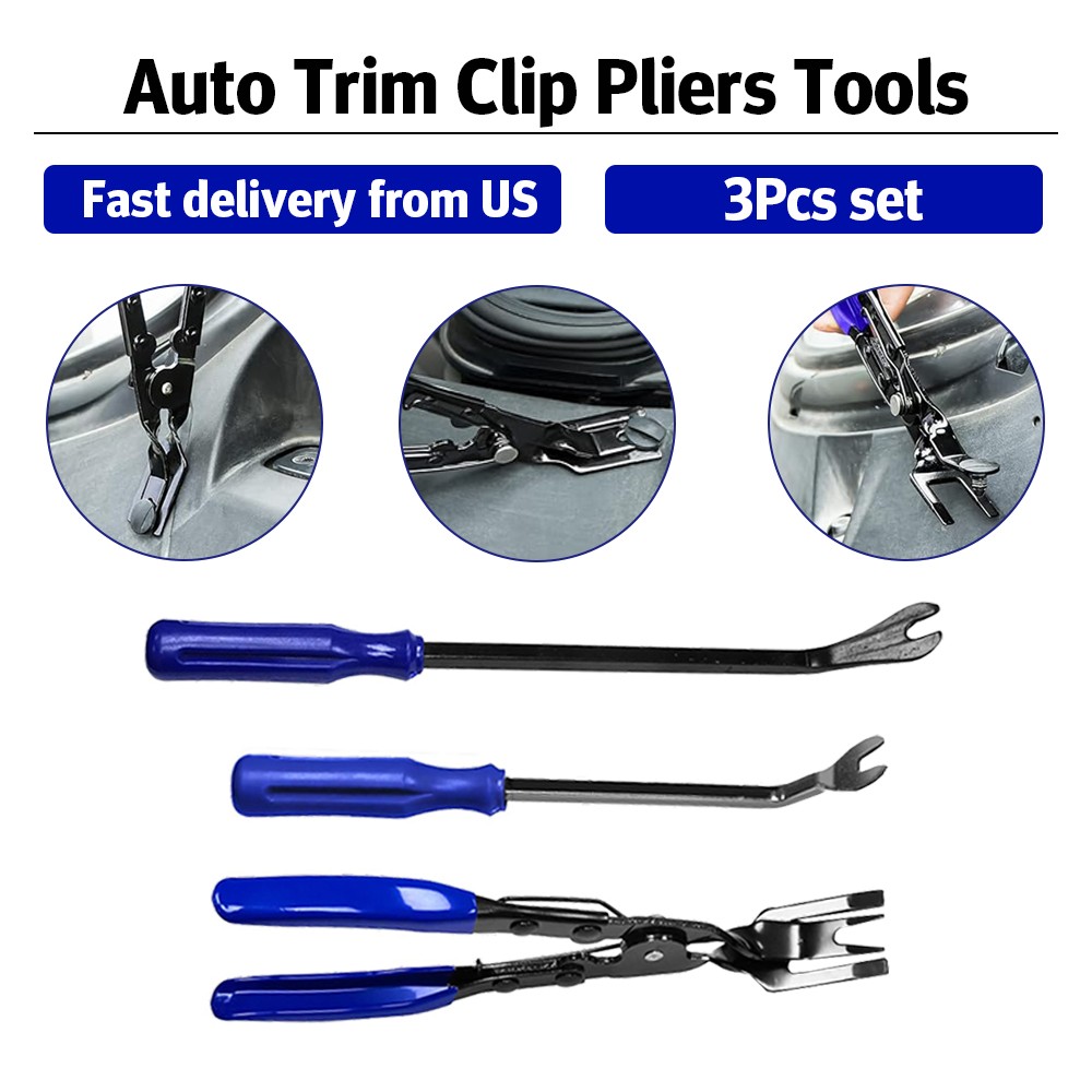 3PCS/Set Auto Trim Clip Remover Tool Removal Pliers Fastener Door Panel Retainer