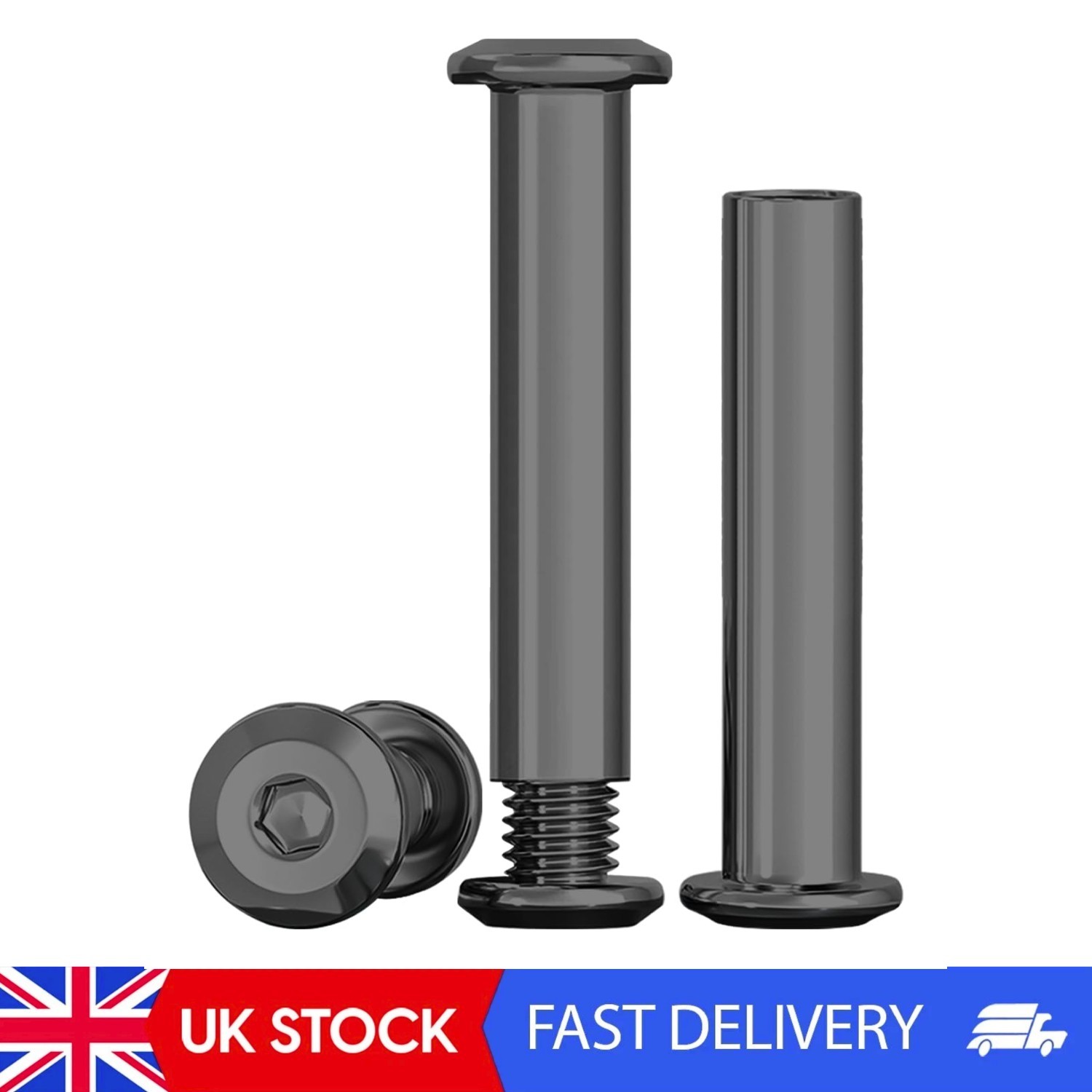 10 Sets Connection Screws M8 Belt Buckle Binding Bolts Black 304 Stainless Steel