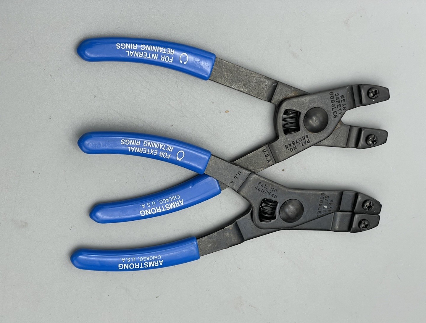 Armstrong No. 68-067 Blue Point Retaining Ring Pliers Set 6 inches USA Made