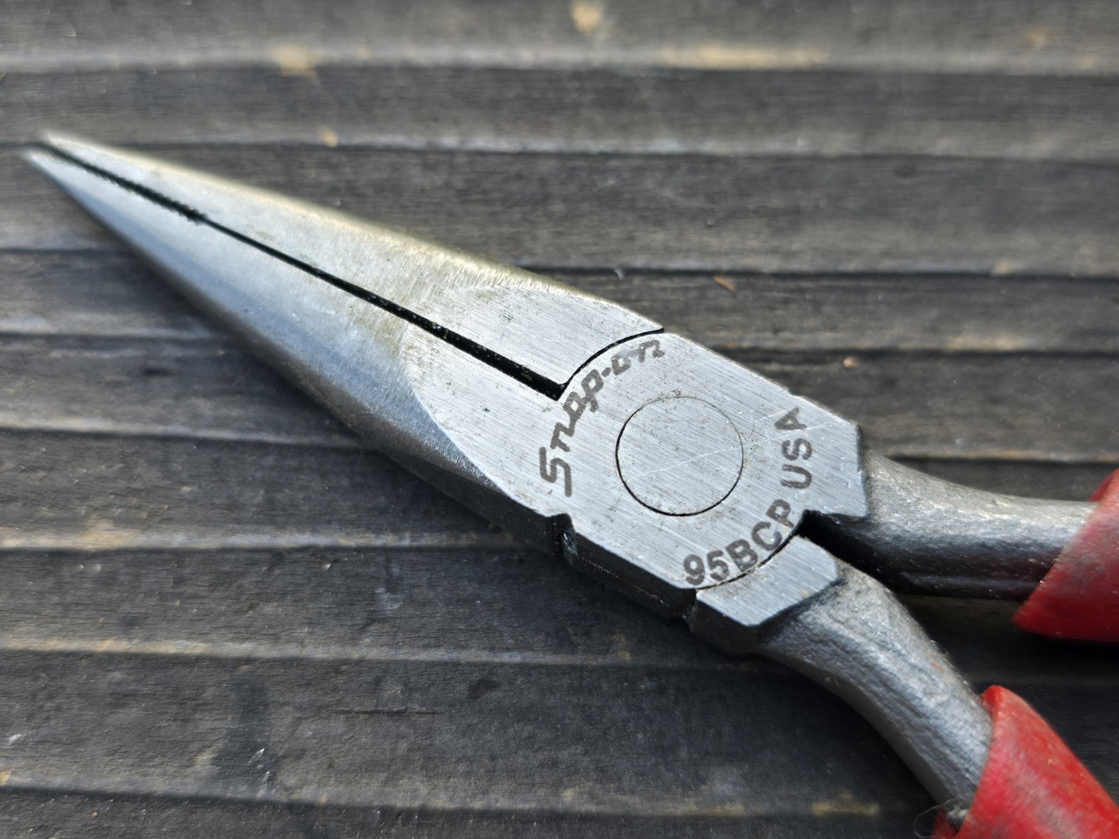 Snap-on 95BCP Needle Nose Pliers 6″ Cushion Grip Red USA