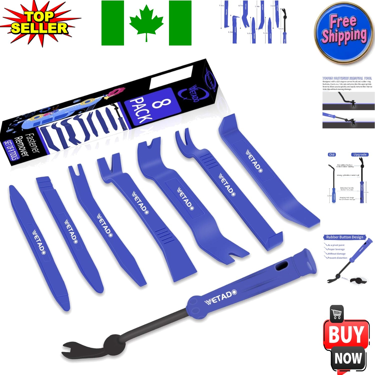 8PC Trim Removal Tool Set for Effortless Car Panel Repairs – Non-Scratch Design