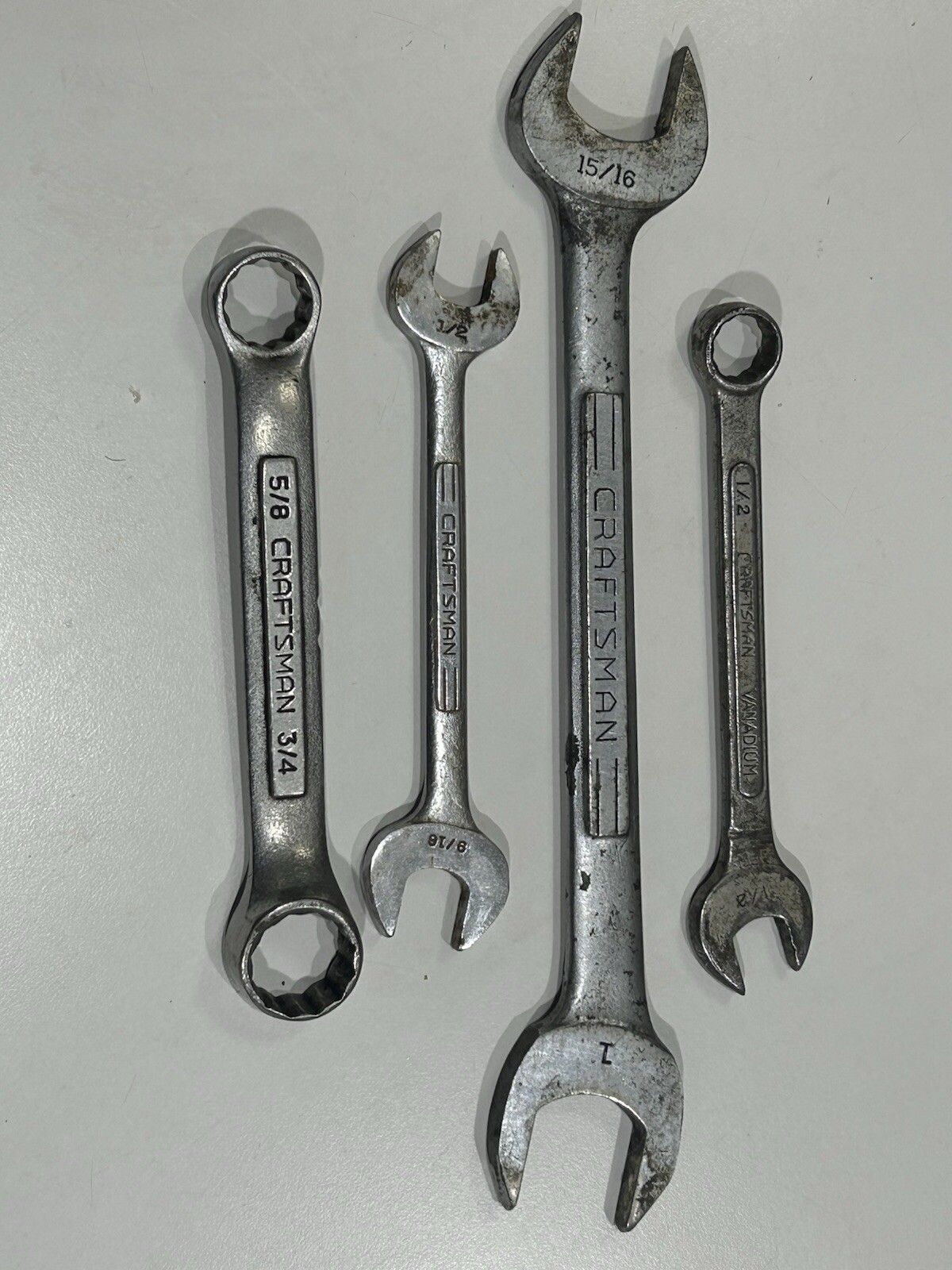 Craftsman 4 Random SAE Wrenches Sizes Range 1/2-1” See Photos And Description