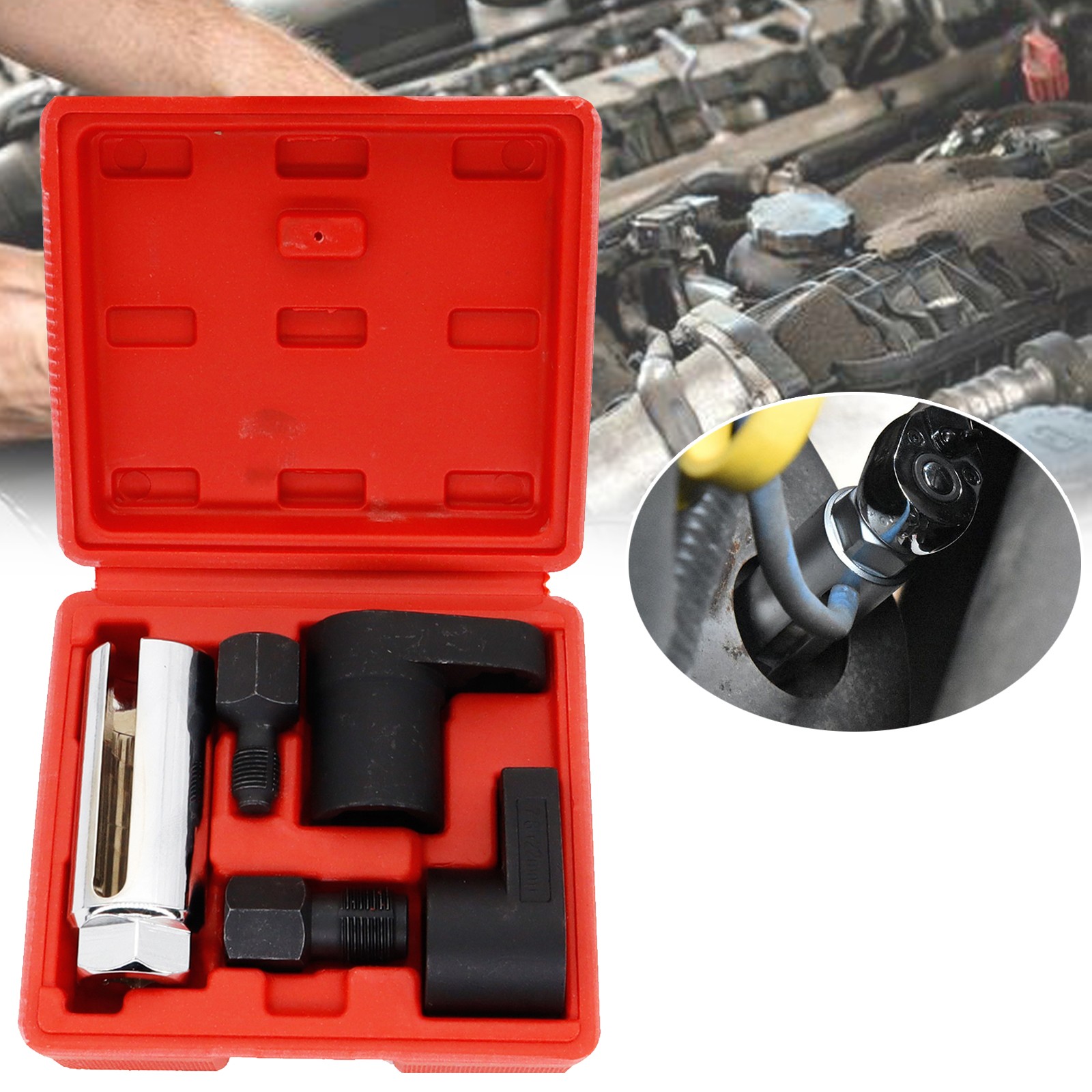 5X Oxygen O2 Sensor Socket Remover/Installer Thread Chaser Tool Set Kit 22mm