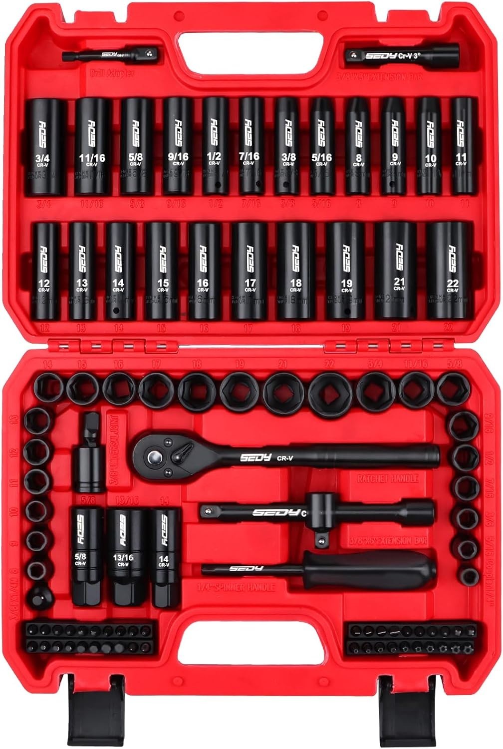 96-Piece Chrome Vanadium 3/8