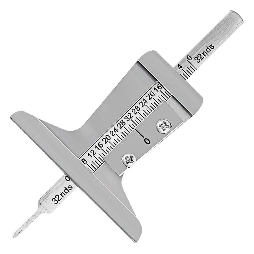 Alloy Metal Probe Tire Tread Depth Gauge Dual Scale 0 25mm 0 32nds Tool