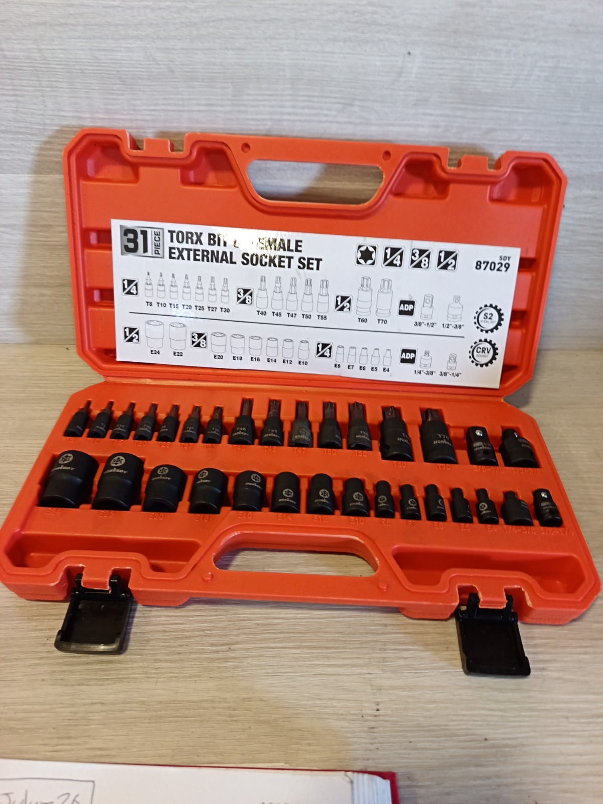 Torx Star Female External Socket Bit Set 1/4″ 3/8″ 1/2″ 31pc Adapter and Reducer