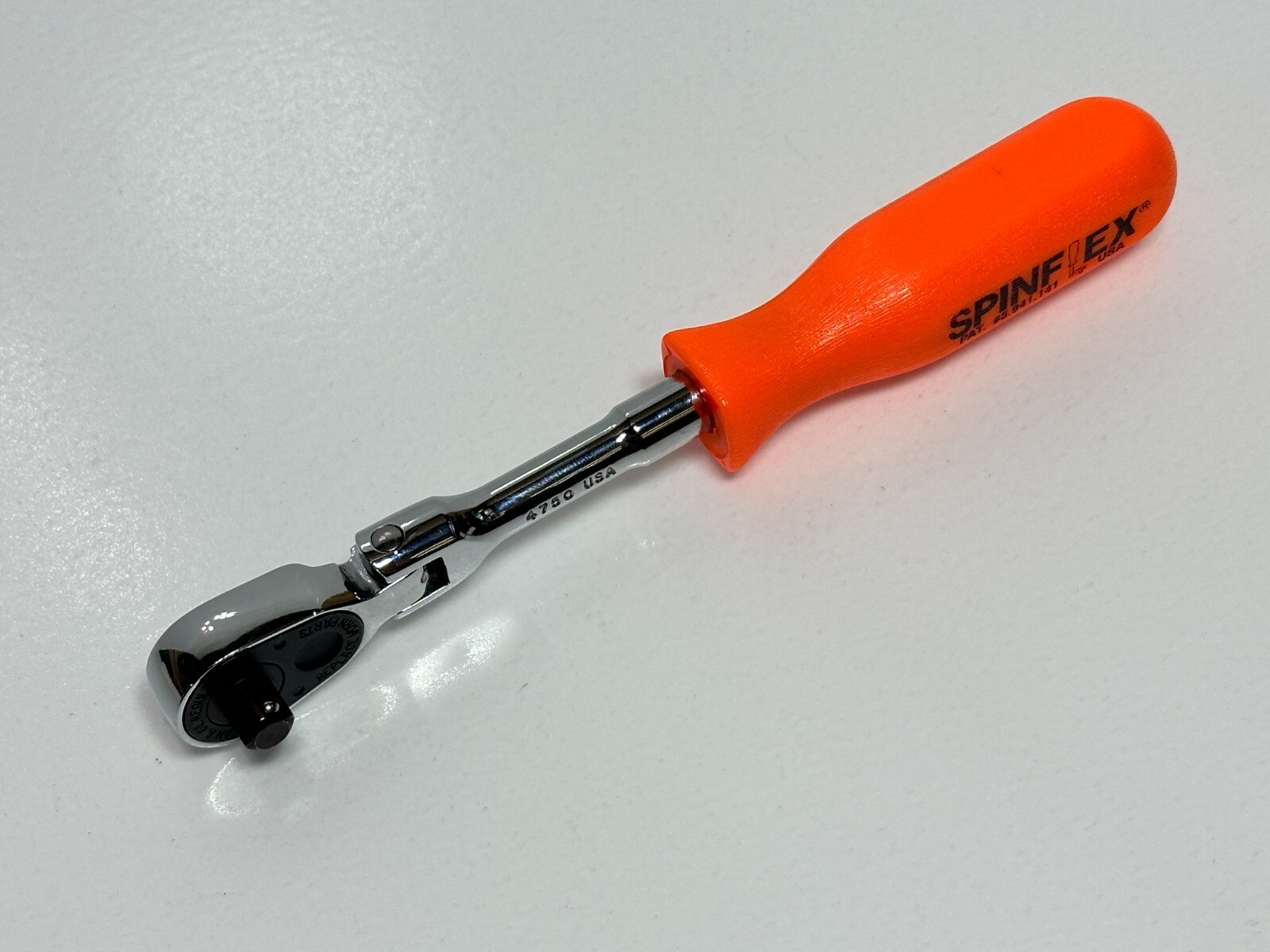 Proto USA Spinflex Flex Head 4750 1/4 Dr. Ratchet Hi-Viz Orange Hard Handle, NOS