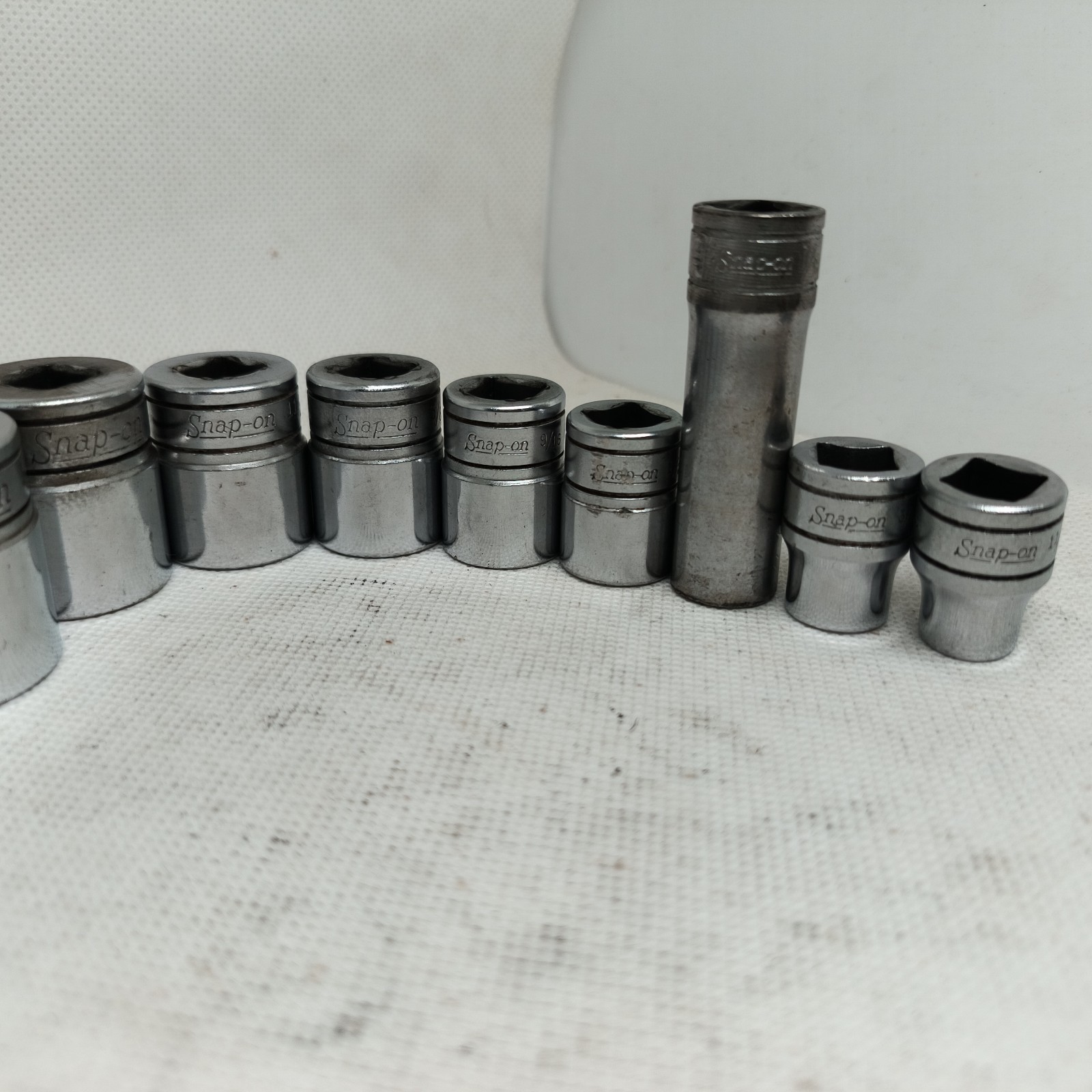 SNAP-ON Tools 12 Pc SAE Socket Set 3/8 Drive Underline F Series 11/32″ – 1″ USA