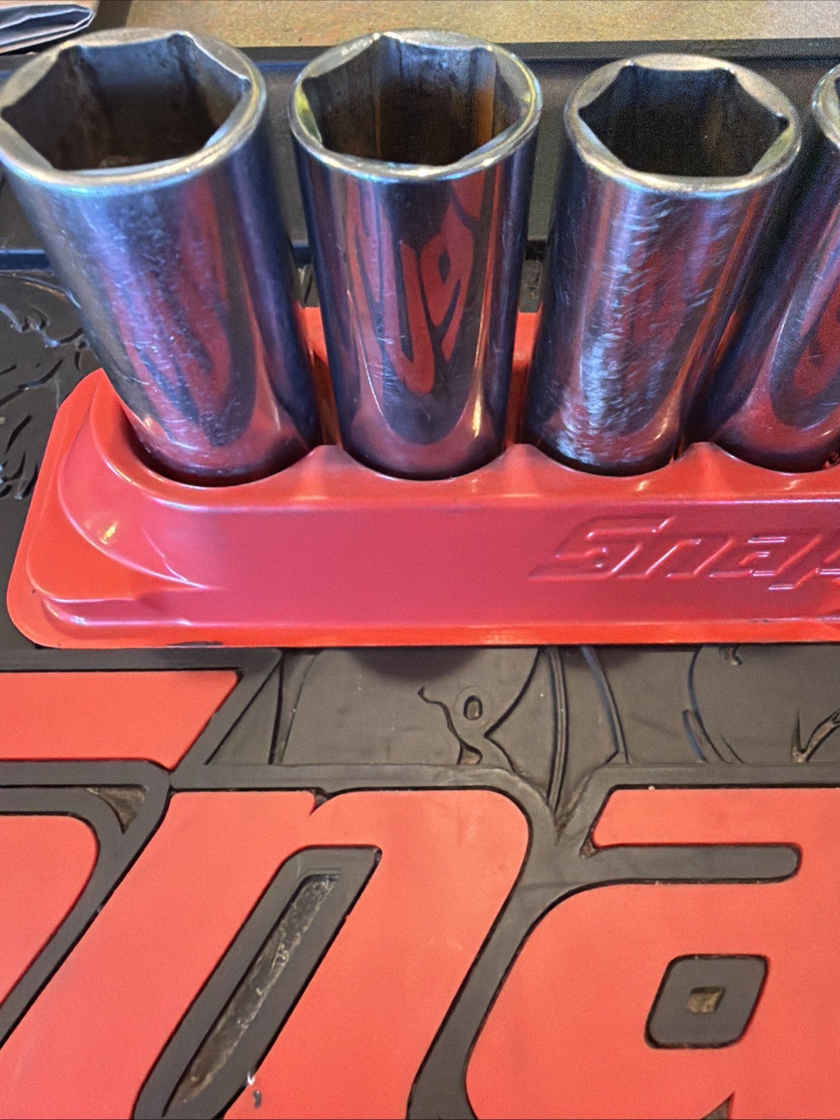 Snap On 11pc 3/8 Drive Socket Set Deep Well 6 Point SAE W/ Magnetic Tray