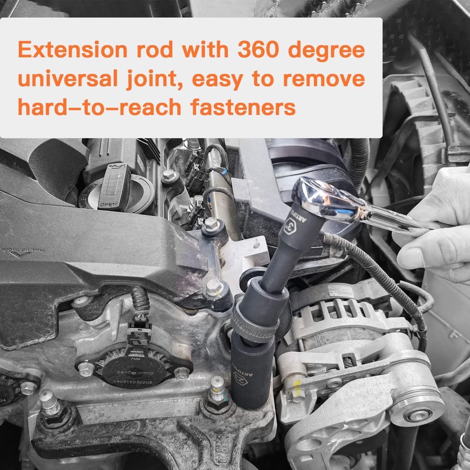 1/2″ Drive Deep Impact Socket Set, 19 Pc Cr-V Steel