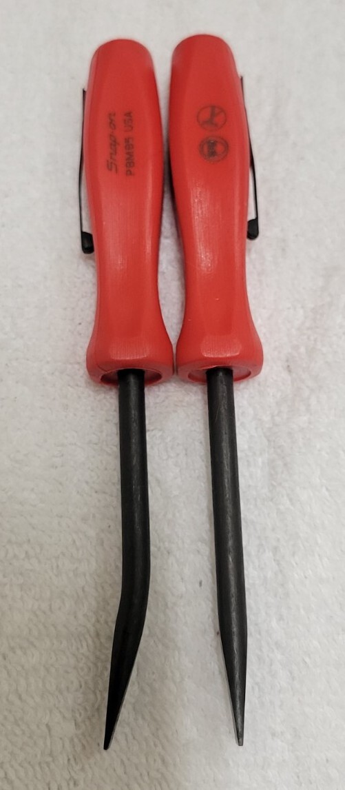 Snap-on Tools PBMB5 PBMS5 Red 5″ Angle & Straight Mini Pocket Prybar Set «New»