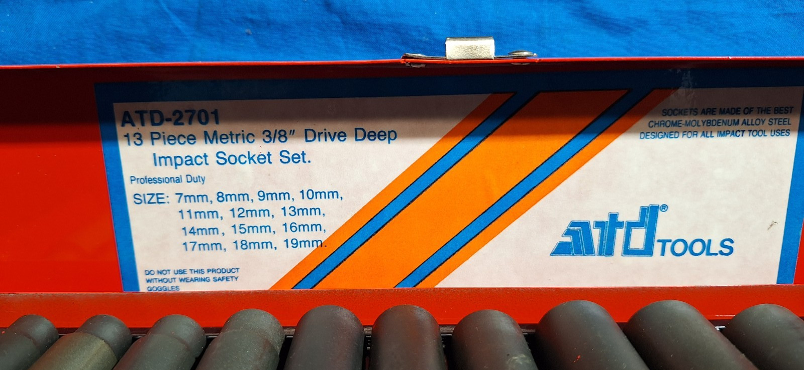 ATD Tools 2701 13 pc 3/8″ drive METRIC deep 6 point impact socket set 7mm-19mm