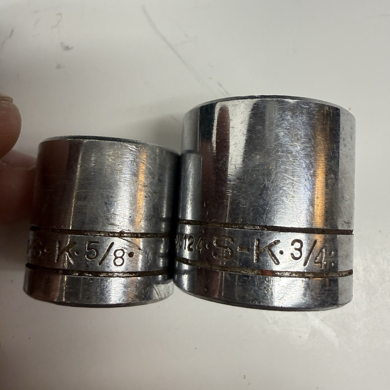 Vintage S-K tools sockets USA Made / mixed lot Of 8 With Box Metric & SAE